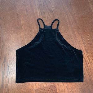 Black velvet crop top size XS